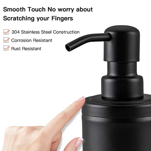 GAPPO Matte Black Soap Dispenser Stainless Steel Metal Pump Hand Lotion Bottle for Bathroom, Bedroom and Kitchen