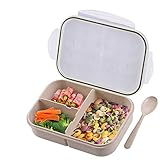 Bento Box for Kids, Leakproof With 3 Compartments, FDA Approved and BPA-Free Bento Lunch containers For Kids By BusyMouth (white)