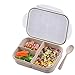 Bento Box for Kids, Leakproof With 3 Compartments, FDA Approved and BPA-Free Bento Lunch containers For Kids By BusyMouth (white)