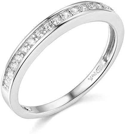 14k White Gold SOLID Wedding Band - Size 9