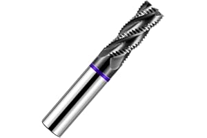 VIERDWIN Carbide Roughing End Mill 1/2" 4 Flute, Heavy Duty Square Nose Milling Cutter for Steel, Aluminum & Hardened Metals - Professional & DIY Use (1-Piece)