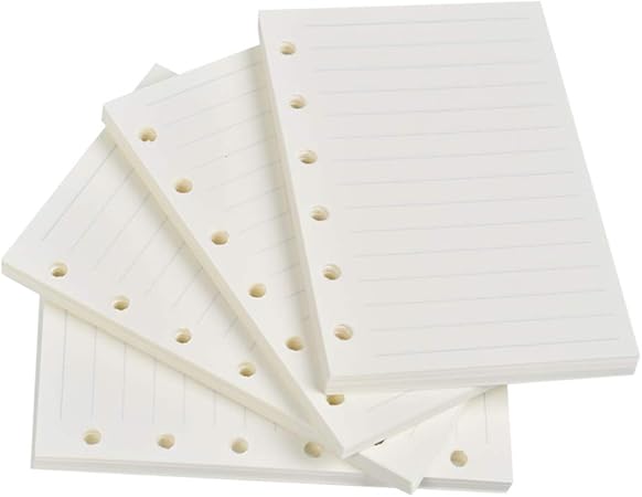 Amazon Atpwonz 4冊セット メモ帳リフィル ポケットサイズ ミニ6穴バインダー用リフィル 横罫7mmクリーム 180枚 メモ帳 文房具 オフィス用品