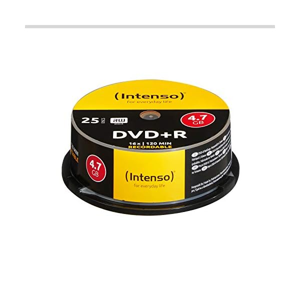 Intenso DVD+R Rohlinge 4,7GB 1x-16x 25er Spindel Cakebox kratzfest
