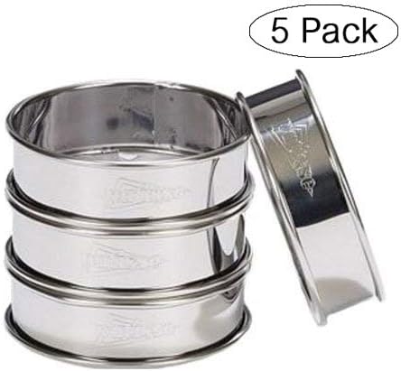 Patisse 02141 4-piece round double rolled tart rings set, 3.125", Metal (Fivе Расk)