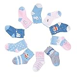 SUNBVE 5 Pack Baby Boys and Girls Seamless Cotton Cozy Socks (1 Years Infant Toddler)