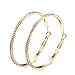 JunXin Eternity Rhinestone Stainless Steel Hoop Earrings Gold Plated Silver Plated,Gift for Women and Girls (Gold)