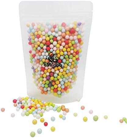 eMigoo Styrofoam Balls Polystyrene Foam Balls, Assorted Color, 0.2 - 0.35 Inches for Slime Making DIY Crafts Ornament, 1000 Pieces