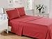 Lux Decor Collection Bed Sheet Set – 4 PC Bed Sheets - Brushed Microfiber - (Queen Size, Checkered Burgundy)