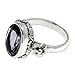 NOVICA Oval Amethyst .925 Sterling Silver Handcrafted Floral Ring, Frangipani Allure'