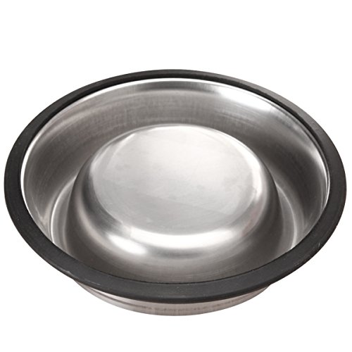 Stainless Steel Dog Bowls With Rubber Base NonSkid Classical Food Bowl