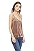 SheIn Women's Casual Basic Strappy Velvet V Neck Cami Tank Top Medium Brown