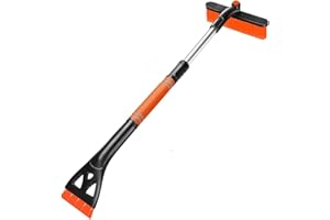 Brosse à neige extensible pour voiture avec grattoir à glace de 83,8 cm pour pare-brise et fenêtres 3 en 1 anti-rayures pour 