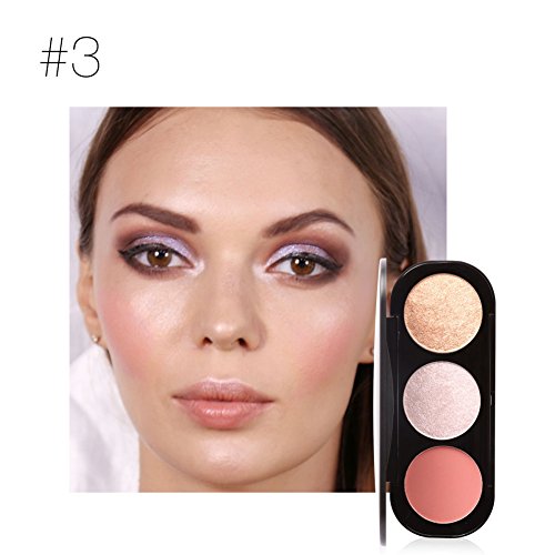 Spdoo Shimmer Highlighter & Bronzer & Blush 3 in 1 Cosmetic Powder Palette - Thumbnail 2