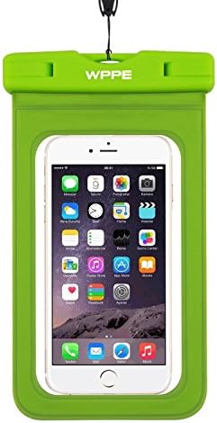 Waterproof Case, WPPE Swimming+, Colorful PVC Case Bag for All Phones up to 6 Inch, Perfect for Summer Holiday, IPX8 Certified, Green