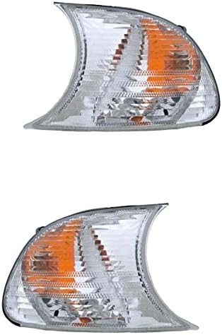 2000-2001 BMW 3-Series (E46 2-Door Coupe &amp; Convertible Models Only) 323Ci 325Ci 328Ci 330Ci M3 Clear Lens Corner Park Light Turn Signal Marker Lamp Pair Set Left Driver AND Right Passenger Side (00 01)