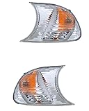2000-2001 BMW 3-Series (E46 2-Door Coupe & Convertible Models Only) 323Ci 325Ci 328Ci 330Ci M3 Clear Lens Corner Park Light Turn Signal Marker Lamp Pair Set Left Driver AND Right Passenger Side (00 01)