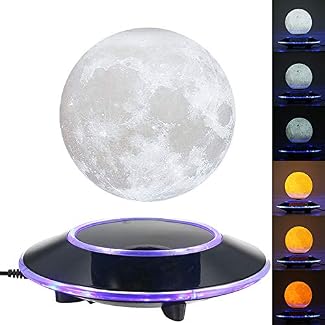 VGAzer Magnetic Levitating Moon Lamp Night Light Floating and Spinning in Air Freely with Gradually Changing LED Lights…