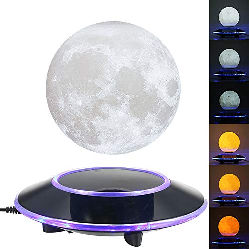 41Pwa2Ev20L VGAzer Magnetic Levitating Moon Lamp Night Light Floating and Spinning in Air Freely with Gradually Changing LED Lights…