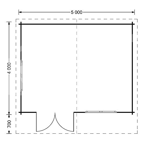 Chaletdejardin.fr Abri de Jardin en Bois Lille 19.9m² (5x4), 44mm d'épaisseur de Mur