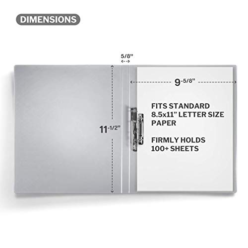 CRANBURY Punchless Binder (Gray) Clamp Binder Holds 100 8.5x11" Pages