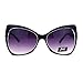 SA106 Unique Oversized Cat Eye Hybrid Butterfly Sunglasses Black