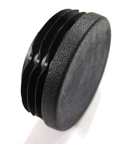 4 Pack: 1 3/4 Inch Round Black Plastic Tubing Hole Plug, Pipe Tubing End Cap, Steel Fence Post and Furniture Pipe Tube Cover