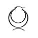Black Flashed Sterling Silver Double Circle Round-Tube Polished Hoop Earrings, 30mm
