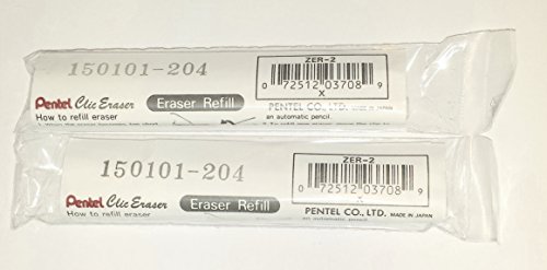 Pentel Refill Erasers for Clic Eraser, Contains 4 Erasers (ZER-2)