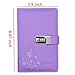 JunShop Lock Diary Combination Locking Journal Locked Notebook Writing Notebook A5 Planner Agenda Personal Notepad Purple