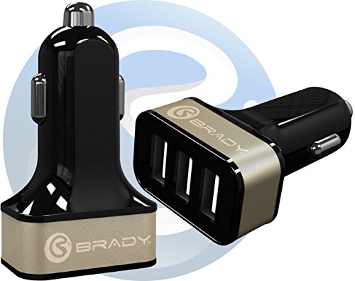 Fastest Car Charger for iPhone & Samsung Galaxy. Brady: Best Charging Experience... Ever. 3 Port Patented Design. Safely Charge Your USB Cell Phone or Tablet. Premium Quality 7.2a(2.4a/port) 36w.