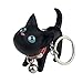 Suppion Cat Kitten Keychain Keyring Bell Toy Lover Key Chain Rings for Handbag (Black)