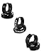 LOYALLOOK Assorted 3 Pairs Stainless Steel Small Hoop Earrings for Men Women Huggies Earrings Black Color