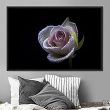 signwin Framed Canvas Wall Art Rose Bohemian Dark Dramatic Floral Multicolor Petal Photography Portrait - 16x24 inches