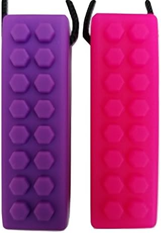 Chew Necklace by MommasTouch |Sensory Chew Necklace for girls, Autism Toys, Sensory Necklace for chewing, Kids Chew Necklace, Oral Sensory, Chew Necklace Sensory, Special Needs toy (pink &amp; purple)