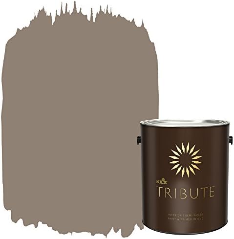 KILZ TRIBUTE Interior Semi-Gloss Paint and Primer in One, 1 Gallon, Cobblestone Streets (TB-19)