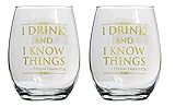 Game of Thrones Collectible Wine Glass Set (I Drink & I Know Things)
