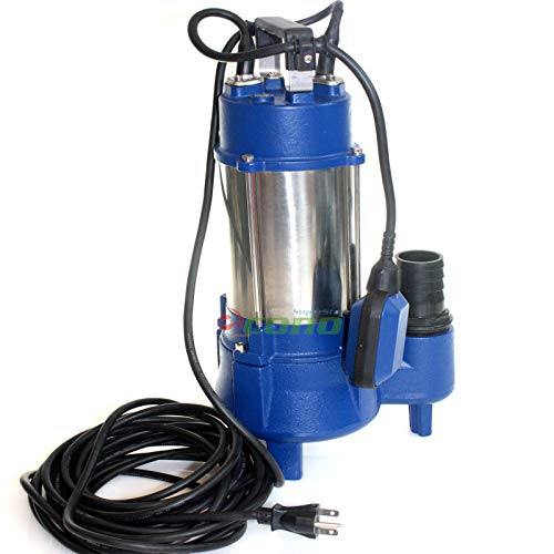 9TRADING 2HP Submersible Trash Sewage Ejector Drain Sump Water Pump Plumbing 136GPM 220V