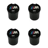 New USA Fast Ship 4pcs Black Color Car Dustproof Caps Tire Wheel Stem Air Valve Caps Cover Car Accessories Compatible Fit For Stylish Speed M Power Car (BMW)