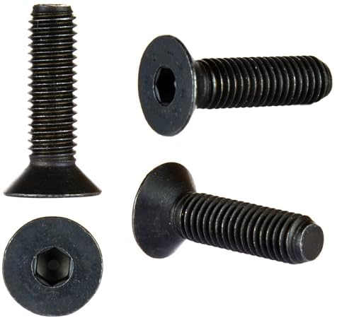 M8 (8mm x 50mm) Black Zinc Flake 10.9 Hexagon Socket Countersunk Head Cap Screws Flat Head (Pack of 20) E10BC