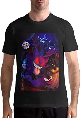 GalenCFlora Men's Boy's Gengar Art Cotton Casual T-Shirts Black