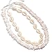 4 Pcs Shell Choker Necklace Chips 14 16 18 inch Seashell Short Hawaiian Boho Summer Beach Bohemia Jewelry Set Hawaii Waikiki Cowrie Beads Cord Pearls Pendants for Women Girls Necklaces