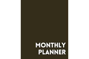 Monthly Planner and Calendar, 24 months, 8"x10", notes pages, green