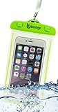 Universal Bastex Dry Bag Phone Case, Waterproof Glow In The Dark Pouch Clear Transparent Sealed Heavy Duty Silicone Protection for Samsung,iPhone,HTC,LG,camera,multi-media devices-Neon Green