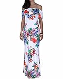 BIUBIU Women's Elegant Floral Off Shoulder Bodycon Party Maxi Dress S-3XL