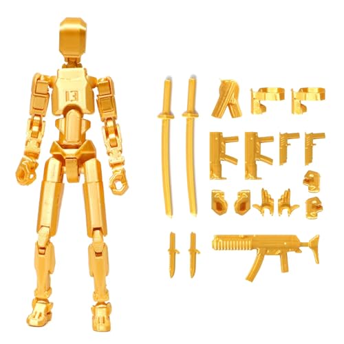 Titan 13 3D Printed Action Figure, Assembled Dummy 13 (Golden)