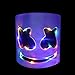 DJ LED Mask - Music Festival Party Light Up Mask Cosplay Costume - Carnaval Halloween Disco Headgear Prop Latex Full Head Hat - Carnival DJ Helmet White