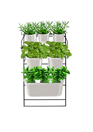 Watex WX056 Metal Mounted Green Wall Vertical Planter, Cool Grey