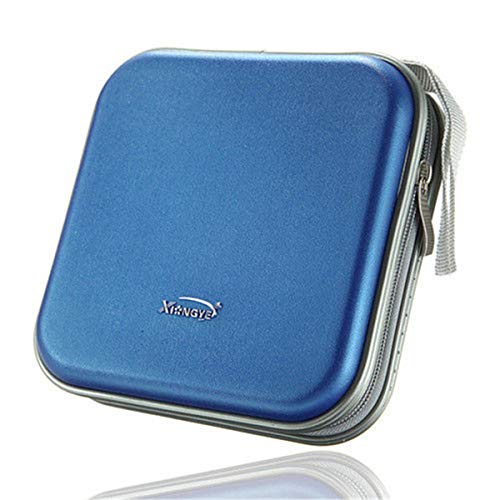 StyleZ 40 Disc Capacity CD DVD VCD Wallet Storage Organizer Holder Bag Hard Durable Case (Blue)