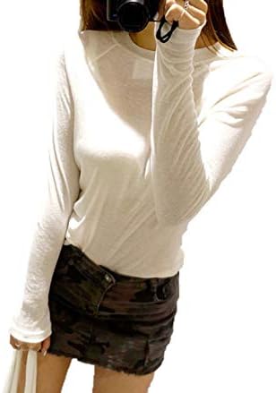 Asminari Thin Long Sleeve T-Shirt, See-through Shirt, Resort, Sunshade, Cool, Simple, Inner T-Shirt, Long Sleeve