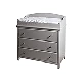 South Shore Cotton Candy Changing Table and Dresser with Drawers, Soft Gray